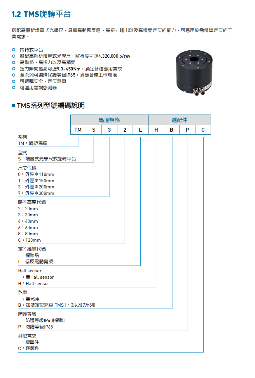 上銀直驅電機DMS07G